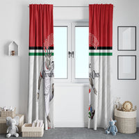 Personalized Jordan Football Window Curtain The Chivalrous Ones Soccer Player - Jordanian Flag Heritage