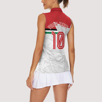 Personalized Jordan Football Women Sleeveless Polo Shirt The Chivalrous Ones Soccer Player - Jordanian Flag Heritage