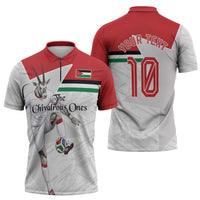 Personalized Jordan Football Zipper Polo Shirt The Chivalrous Ones Soccer Player - Jordanian Flag Heritage