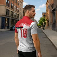 Personalized Jordan Football Zipper Polo Shirt The Chivalrous Ones Soccer Player - Jordanian Flag Heritage