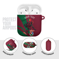 Personalized Portugal Football Selecao Das Quinas AirPods Case Iconic Soccer Player Illustration With Portugal Flag