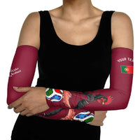 Personalized Portugal Football Selecao Das Quinas Arm Sleeves Iconic Soccer Player Illustration With Portugal Flag