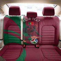 Personalized Portugal Football Selecao Das Quinas Back Car Seat Cover Iconic Soccer Player Illustration With Portugal Flag