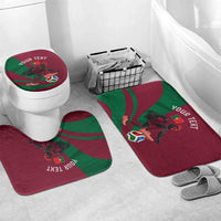 Personalized Portugal Football Selecao Das Quinas Bathroom Set Iconic Soccer Player Illustration With Portugal Flag