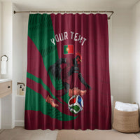 Personalized Portugal Football Selecao Das Quinas Bathroom Set Iconic Soccer Player Illustration With Portugal Flag