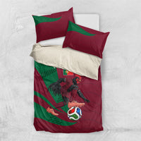 Personalized Portugal Football Selecao Das Quinas Bedding Set Iconic Soccer Player Illustration With Portugal Flag