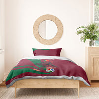 Personalized Portugal Football Selecao Das Quinas Bedding Set Iconic Soccer Player Illustration With Portugal Flag