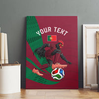 Personalized Portugal Football Selecao Das Quinas Canvas Wall Art Iconic Soccer Player Illustration With Portugal Flag