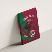Personalized Portugal Football Selecao Das Quinas Canvas Wall Art Iconic Soccer Player Illustration With Portugal Flag