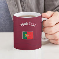 Personalized Portugal Football Selecao Das Quinas Ceramic Mug Iconic Soccer Player Illustration With Portugal Flag