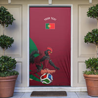 Personalized Portugal Football Selecao Das Quinas Door Cover Iconic Soccer Player Illustration With Portugal Flag