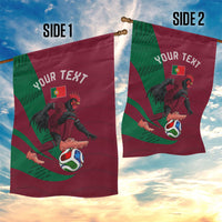 Personalized Portugal Football Selecao Das Quinas Garden Flag Iconic Soccer Player Illustration With Portugal Flag