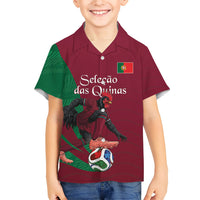 Personalized Portugal Football Selecao Das Quinas Hawaiian Shirt Iconic Soccer Player Illustration With Portugal Flag