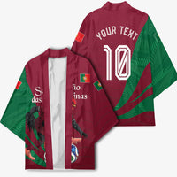 Personalized Portugal Football Selecao Das Quinas Kimono Iconic Soccer Player Illustration With Portugal Flag