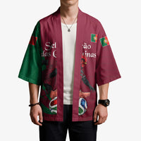 Personalized Portugal Football Selecao Das Quinas Kimono Iconic Soccer Player Illustration With Portugal Flag