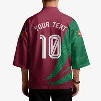 Personalized Portugal Football Selecao Das Quinas Kimono Iconic Soccer Player Illustration With Portugal Flag