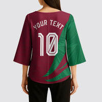 Personalized Portugal Football Selecao Das Quinas Kimono Sleeve Blouse Iconic Soccer Player Illustration With Portugal Flag