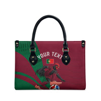 Personalized Portugal Football Selecao Das Quinas Leather Bag Iconic Soccer Player Illustration With Portugal Flag