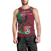 Personalized Portugal Football Selecao Das Quinas Men Tank Top Iconic Soccer Player Illustration With Portugal Flag
