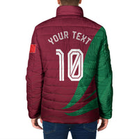 Personalized Portugal Football Selecao Das Quinas Padded Jacket Iconic Soccer Player Illustration With Portugal Flag