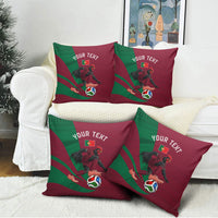 Personalized Portugal Football Selecao Das Quinas Pillow Cover Iconic Soccer Player Illustration With Portugal Flag