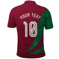 Personalized Portugal Football Selecao Das Quinas Polo Shirt Iconic Soccer Player Illustration With Portugal Flag