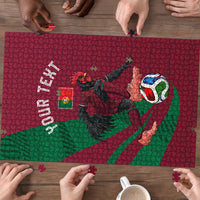 Personalized Portugal Football Selecao Das Quinas Puzzle Iconic Soccer Player Illustration With Portugal Flag