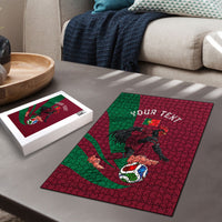 Personalized Portugal Football Selecao Das Quinas Puzzle Iconic Soccer Player Illustration With Portugal Flag