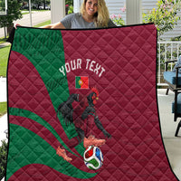 Personalized Portugal Football Selecao Das Quinas Quilt Iconic Soccer Player Illustration With Portugal Flag