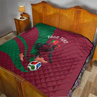 Personalized Portugal Football Selecao Das Quinas Quilt Iconic Soccer Player Illustration With Portugal Flag