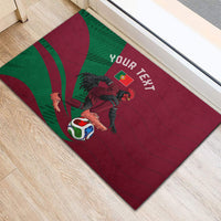 Personalized Portugal Football Selecao Das Quinas Rubber Doormat Iconic Soccer Player Illustration With Portugal Flag