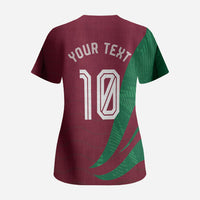 Personalized Portugal Football Selecao Das Quinas Scrub Top Iconic Soccer Player Illustration With Portugal Flag