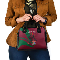 Personalized Portugal Football Selecao Das Quinas Shoulder Handbag Iconic Soccer Player Illustration With Portugal Flag