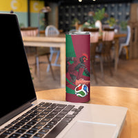 Personalized Portugal Football Selecao Das Quinas Skinny Tumbler Iconic Soccer Player Illustration With Portugal Flag