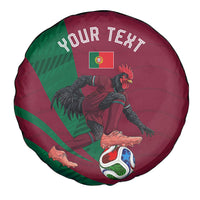 Personalized Portugal Football Selecao Das Quinas Spare Tire Cover Iconic Soccer Player Illustration With Portugal Flag