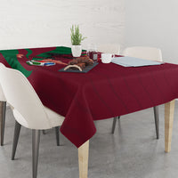 Personalized Portugal Football Selecao Das Quinas Tablecloth Iconic Soccer Player Illustration With Portugal Flag
