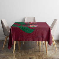 Personalized Portugal Football Selecao Das Quinas Tablecloth Iconic Soccer Player Illustration With Portugal Flag