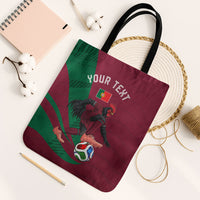 Personalized Portugal Football Selecao Das Quinas Tote Bag Iconic Soccer Player Illustration With Portugal Flag