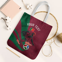 Personalized Portugal Football Selecao Das Quinas Tote Bag Iconic Soccer Player Illustration With Portugal Flag