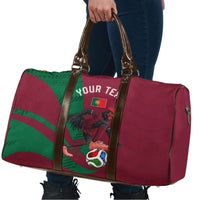 Personalized Portugal Football Selecao Das Quinas Travel Bag Iconic Soccer Player Illustration With Portugal Flag