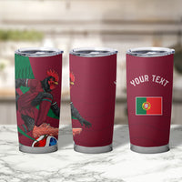 Personalized Portugal Football Selecao Das Quinas Tumbler Cup Iconic Soccer Player Illustration With Portugal Flag