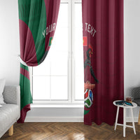 Personalized Portugal Football Selecao Das Quinas Window Curtain Iconic Soccer Player Illustration With Portugal Flag