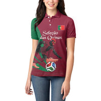 Personalized Portugal Football Selecao Das Quinas Women Polo Shirt Iconic Soccer Player Illustration With Portugal Flag
