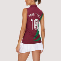 Personalized Portugal Football Selecao Das Quinas Women Sleeveless Polo Shirt Iconic Soccer Player Illustration With Portugal Flag
