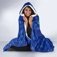 Tanzania Simba Lion Hooded Blanket with Floral Crown and Blue Mosaic Design