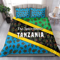 Tanzania Spice Island Bedding Set with Clove Leaf Pattern and National Flag Colors