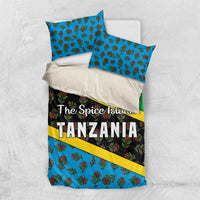 Tanzania Spice Island Bedding Set with Clove Leaf Pattern and National Flag Colors