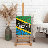 Tanzania Spice Island Canvas Wall Art with Clove Leaf Pattern and National Flag Colors