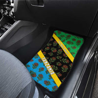 Tanzania Spice Island Car Mats with Clove Leaf Pattern and National Flag Colors
