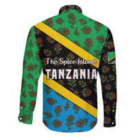 Tanzania Spice Island Family Matching Long Sleeve Bodycon Dress and Hawaiian Shirt with Clove Leaf Pattern and National Flag Colors